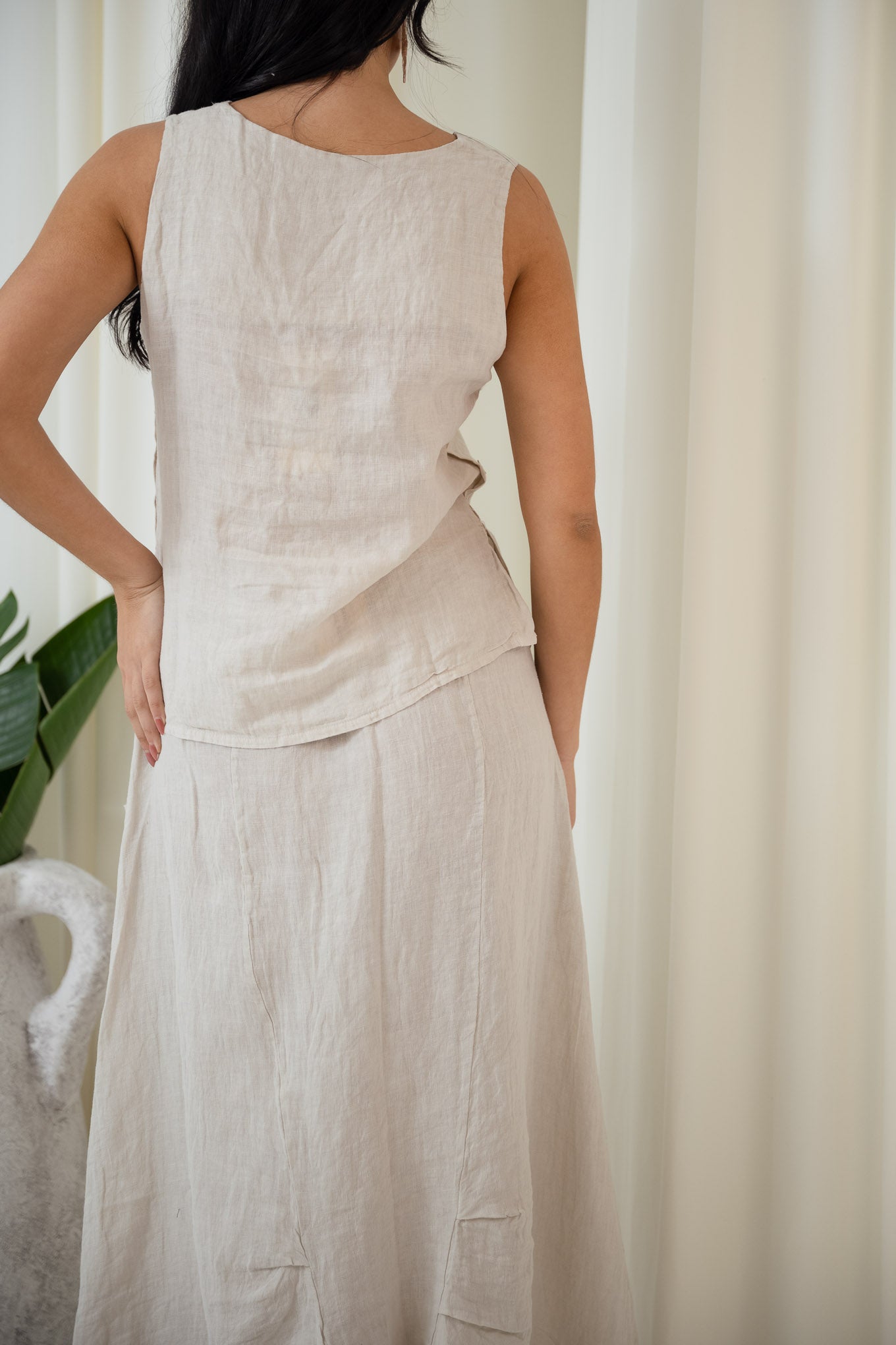 Button Side Top | Beige