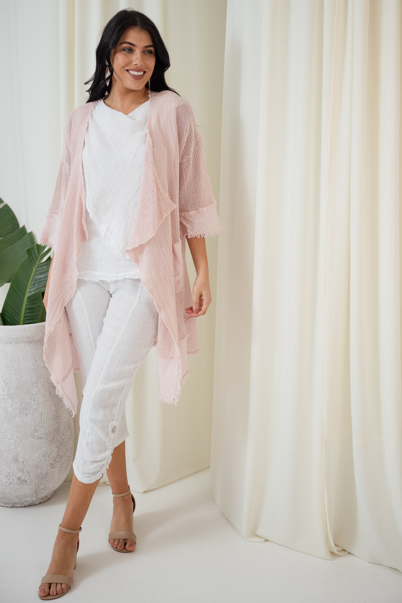 Jaime Cowl Bib Top | White