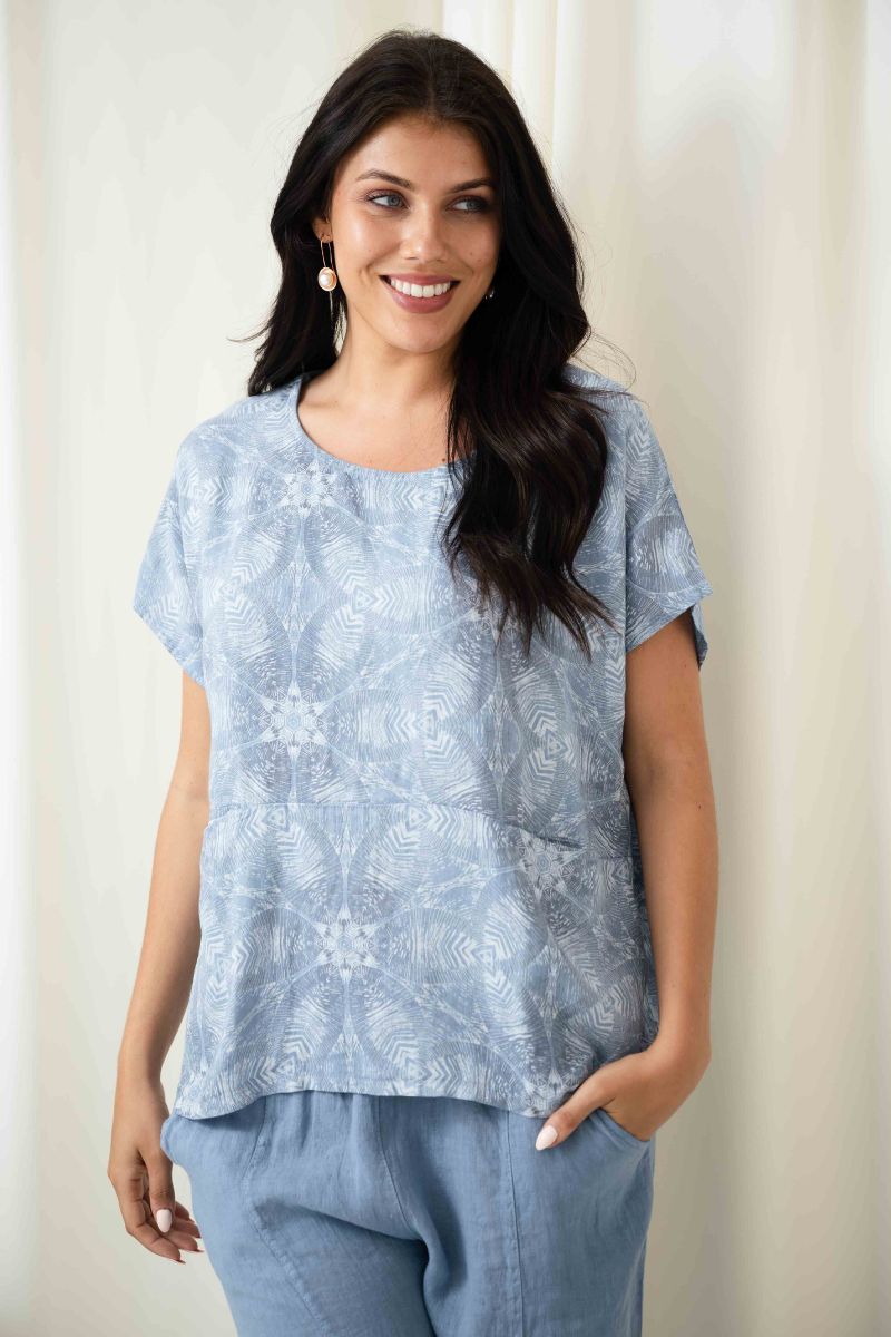 Eden Boxy Top | Jeans Blue