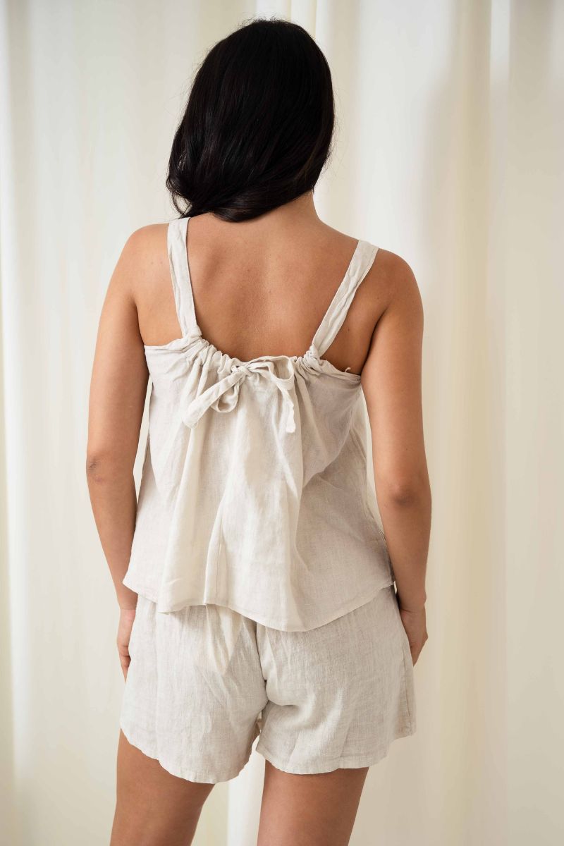 Oasis Tie Back Singlet | Beige