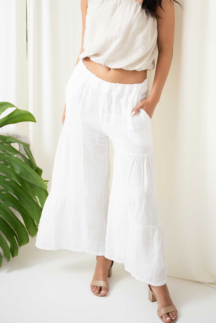 Puccanti Tiered Pants | White