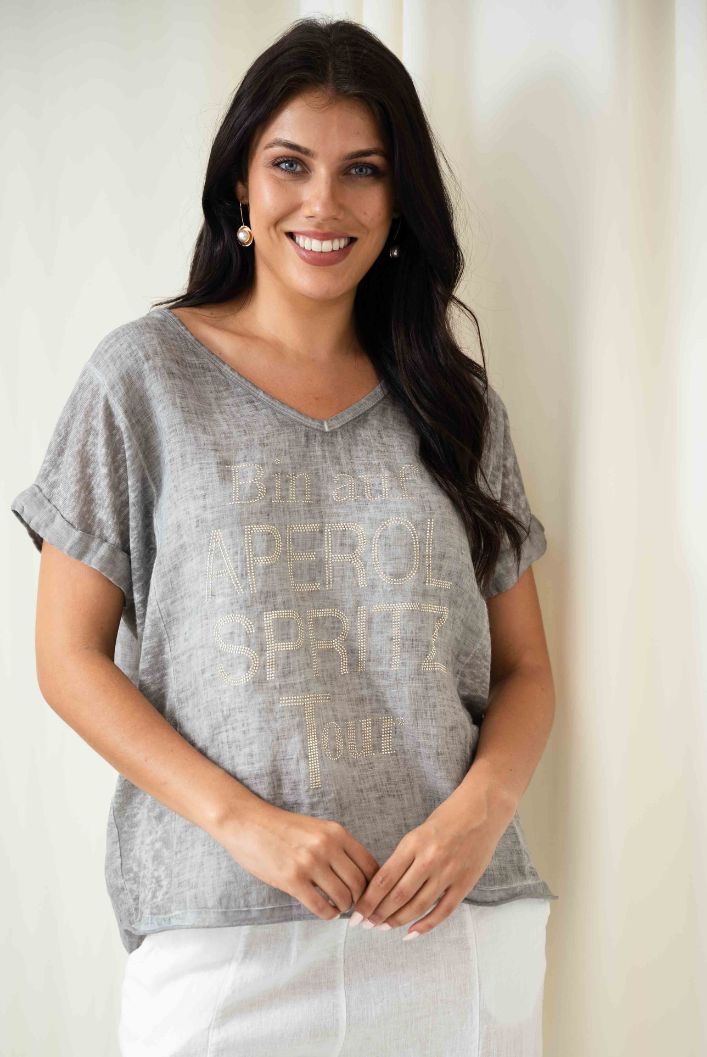 Spritz Embellished Top | Grey