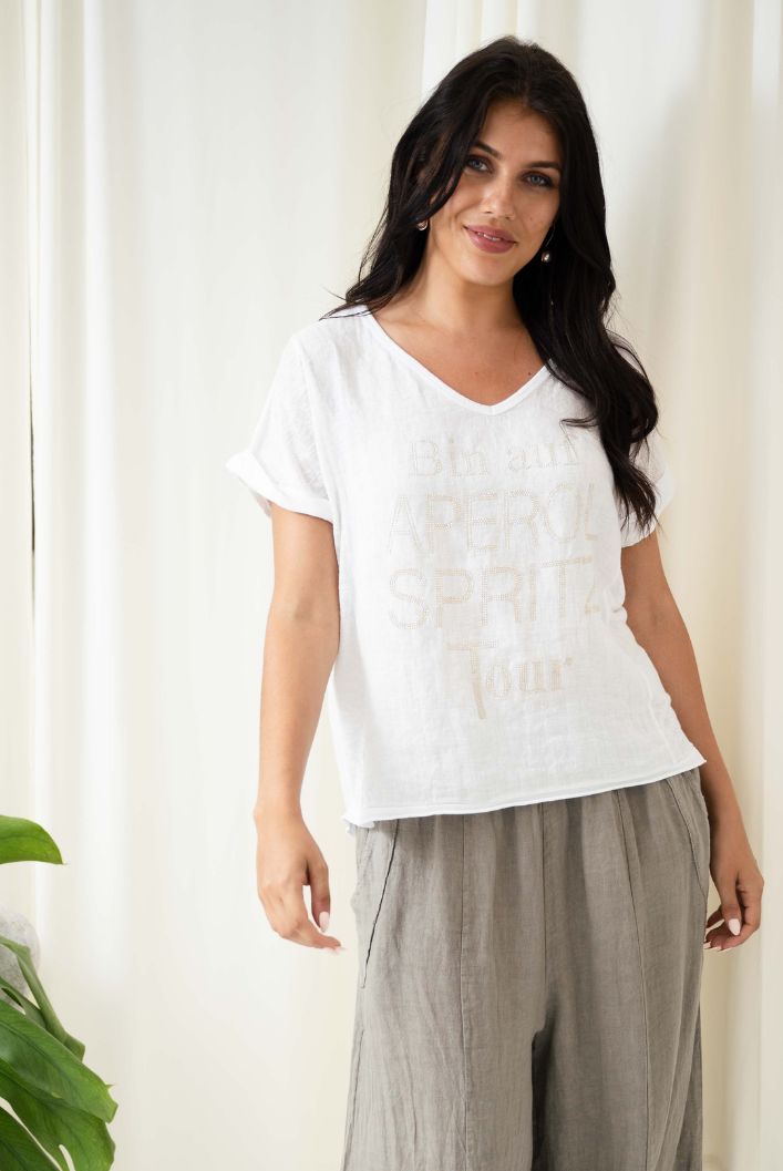 Spritz Embellished Top | White