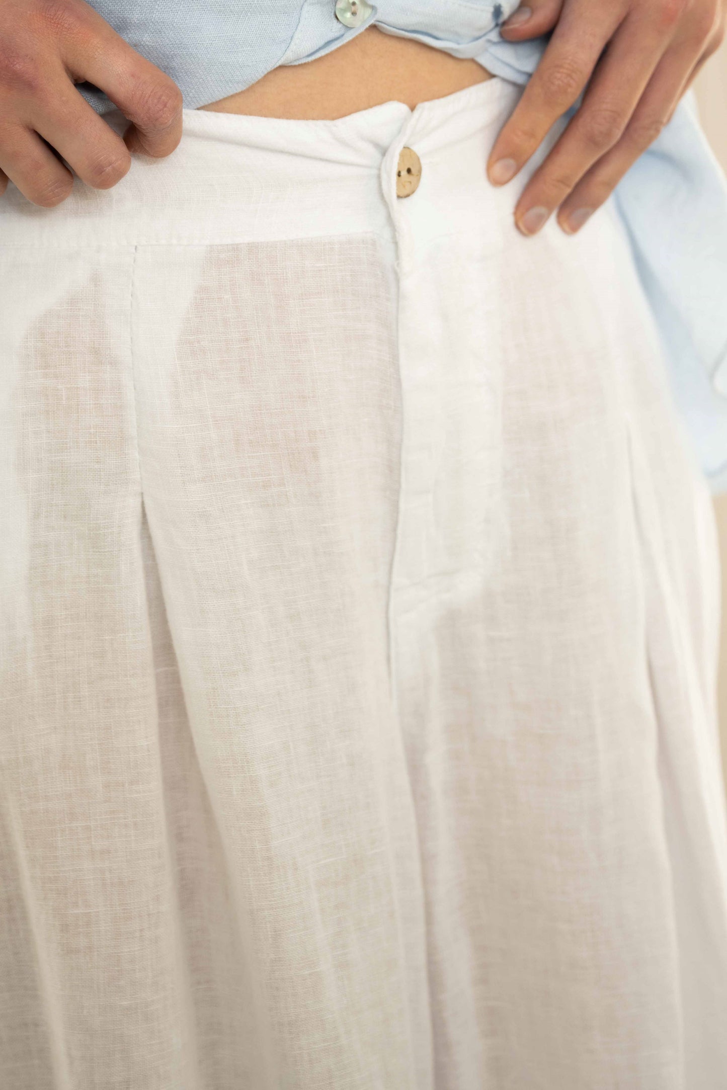 Polly Wide Leg Pant | White