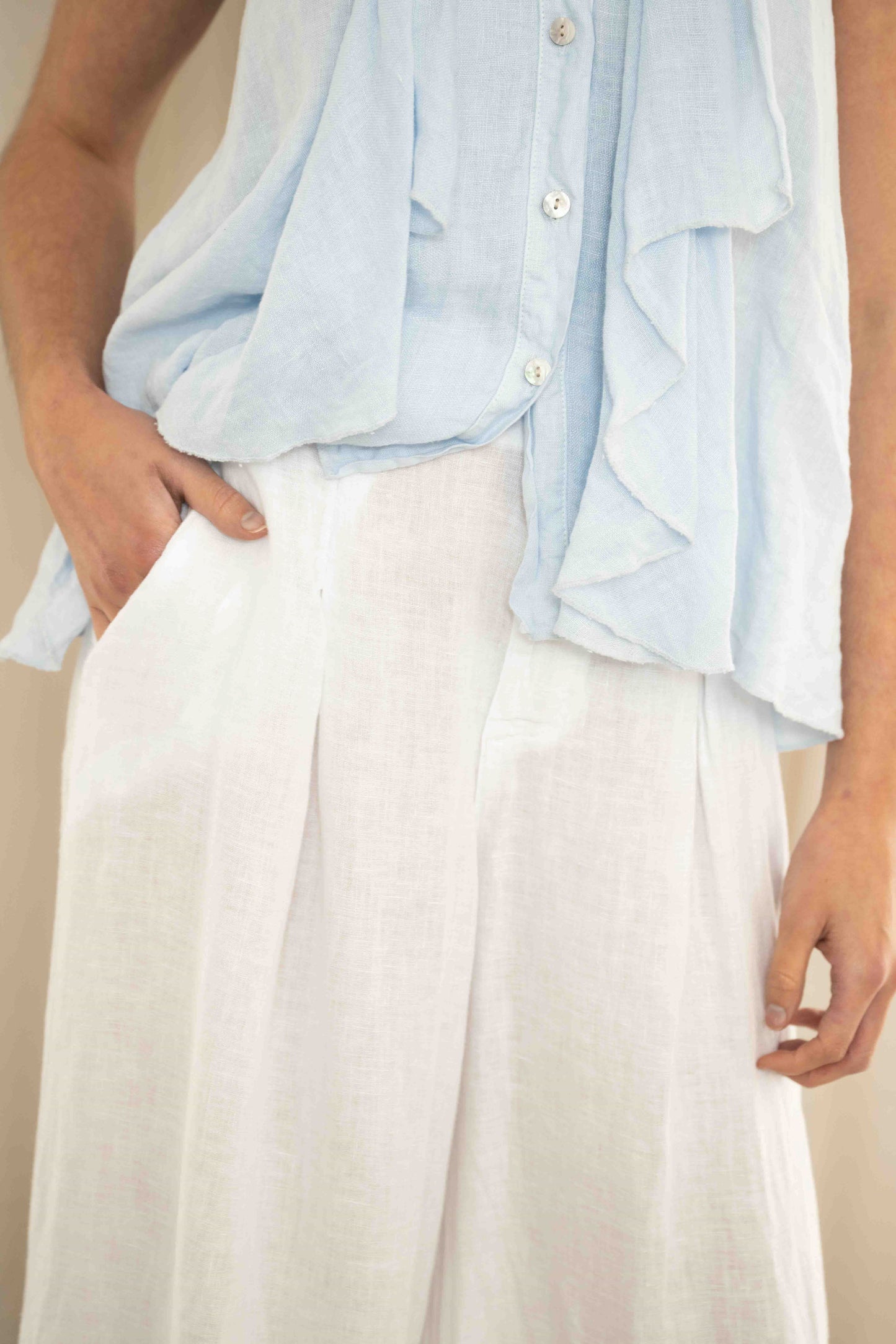 Polly Wide Leg Pant | White