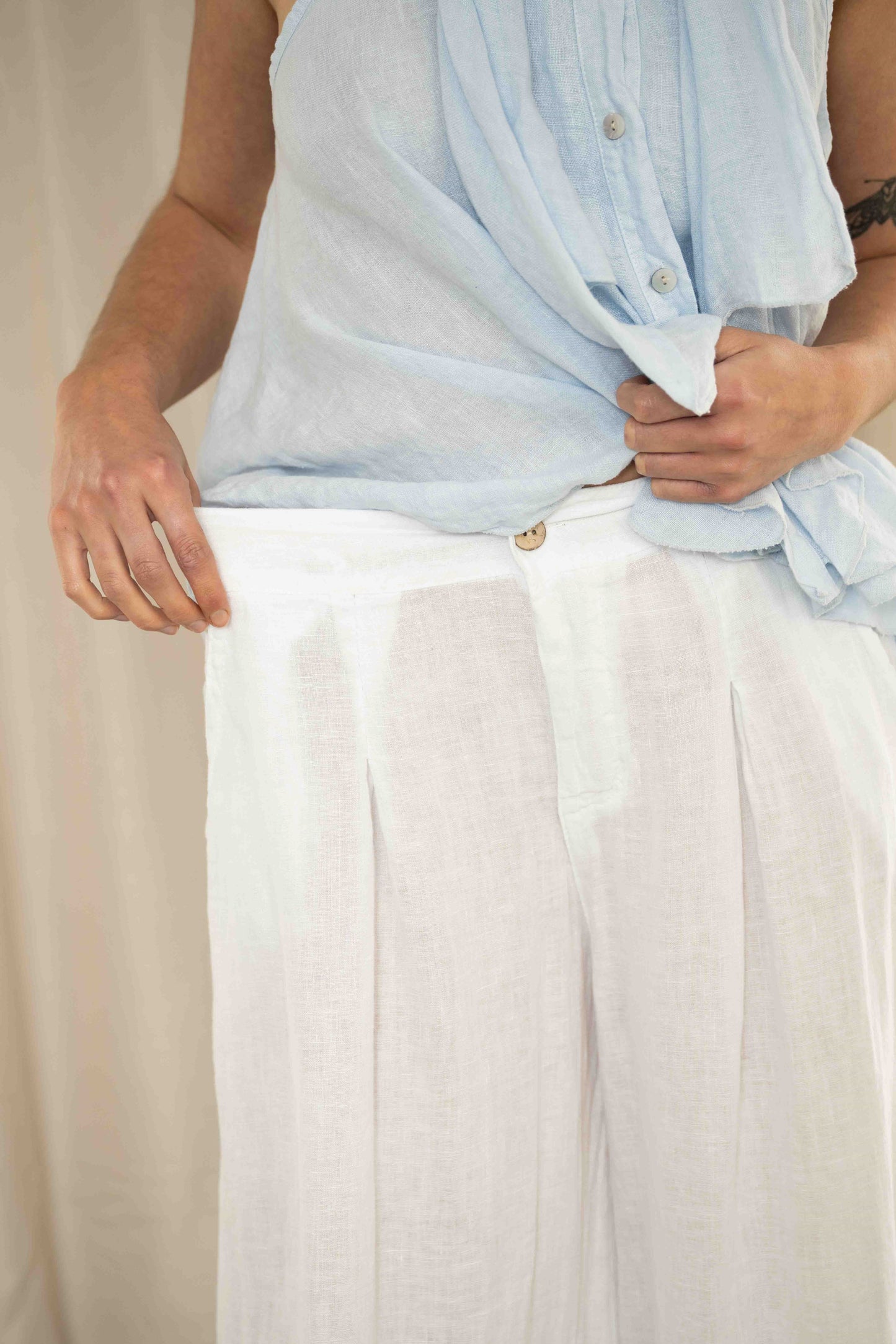 Polly Wide Leg Pant | White