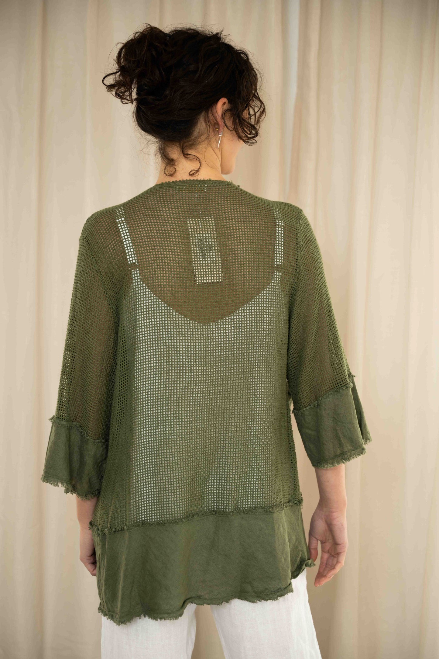 Valeria Short Mesh Jacket | Khaki