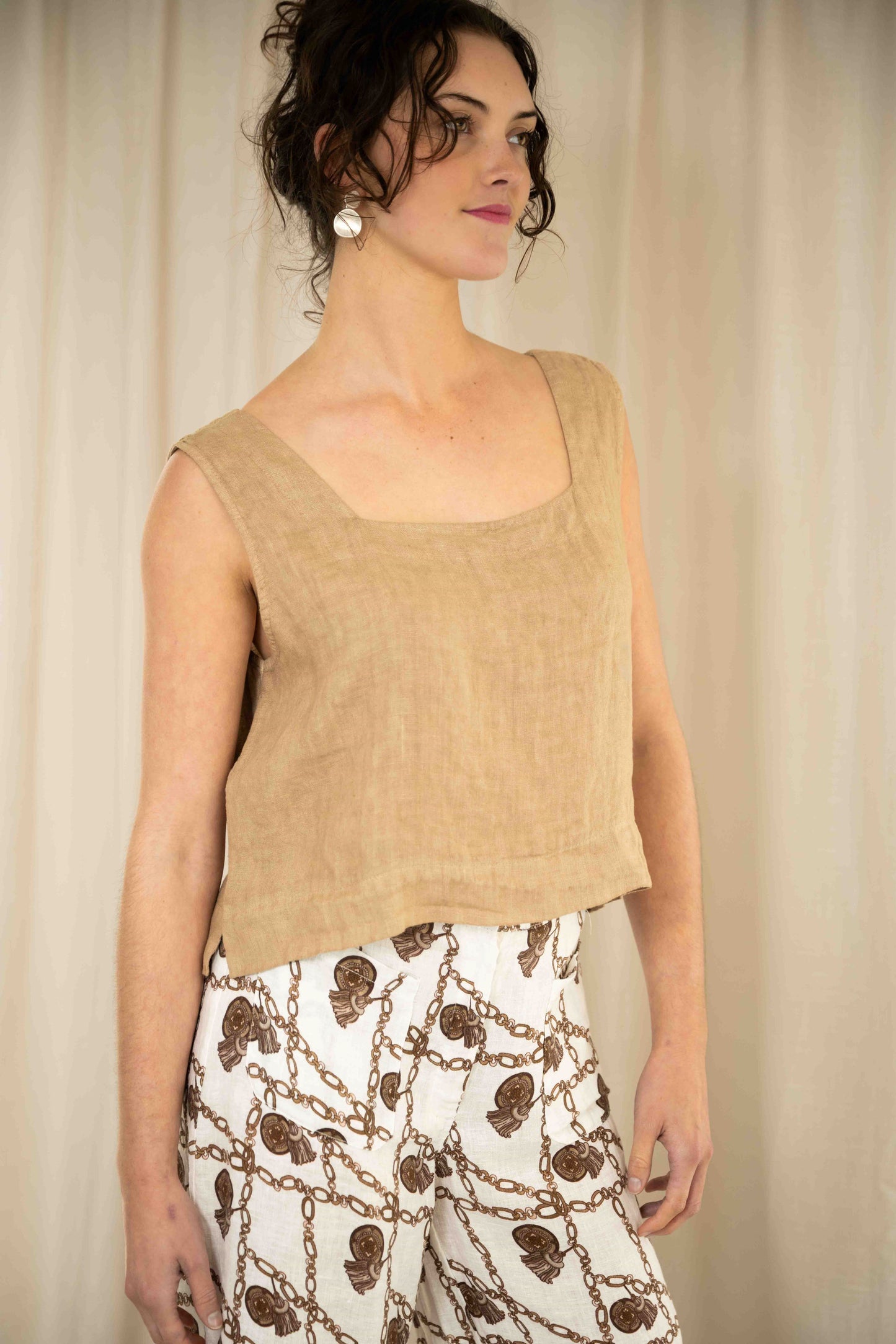 Surfers Square Crop Top | Camel