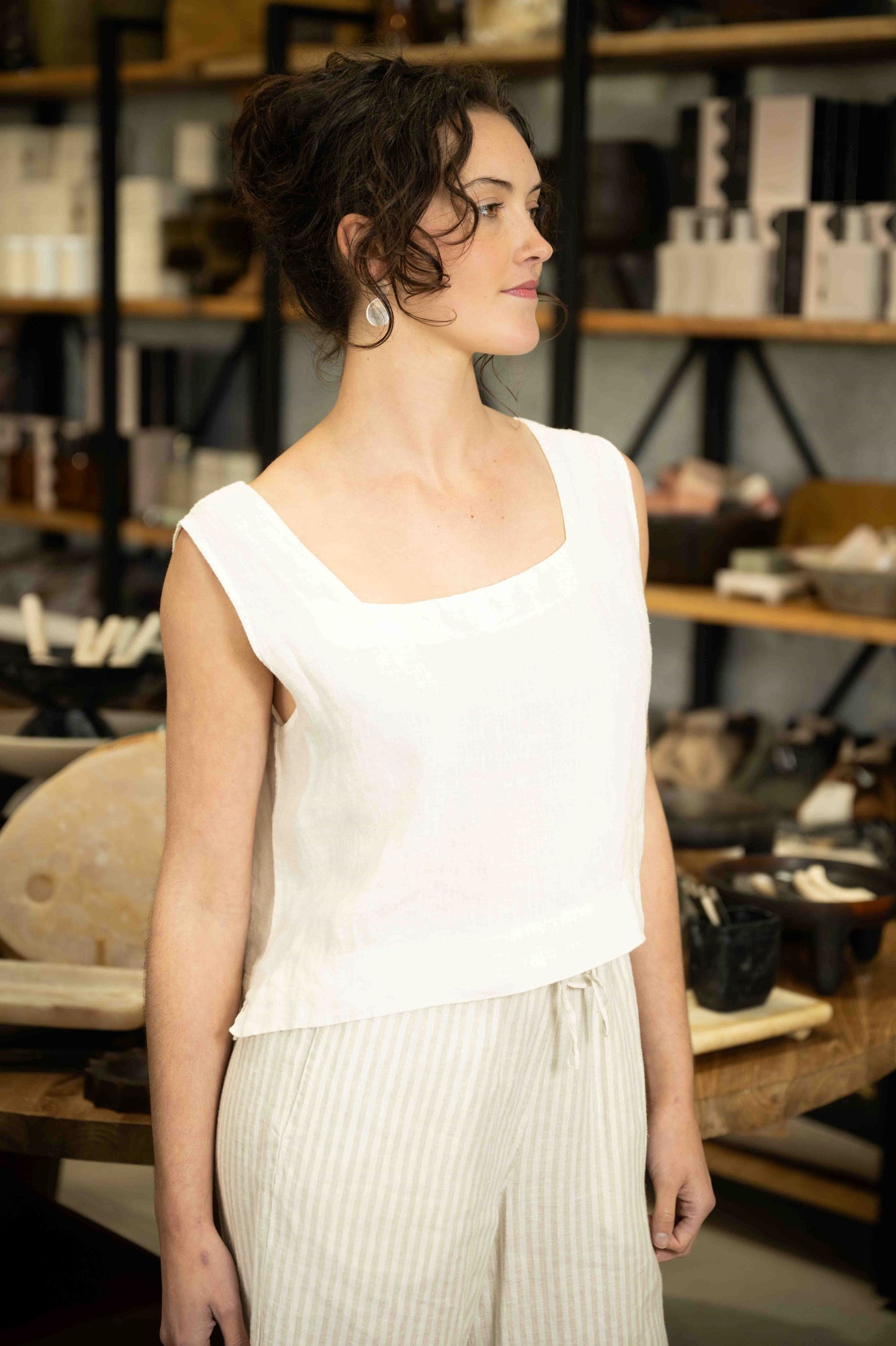 Surfers Square Crop Top | Latte
