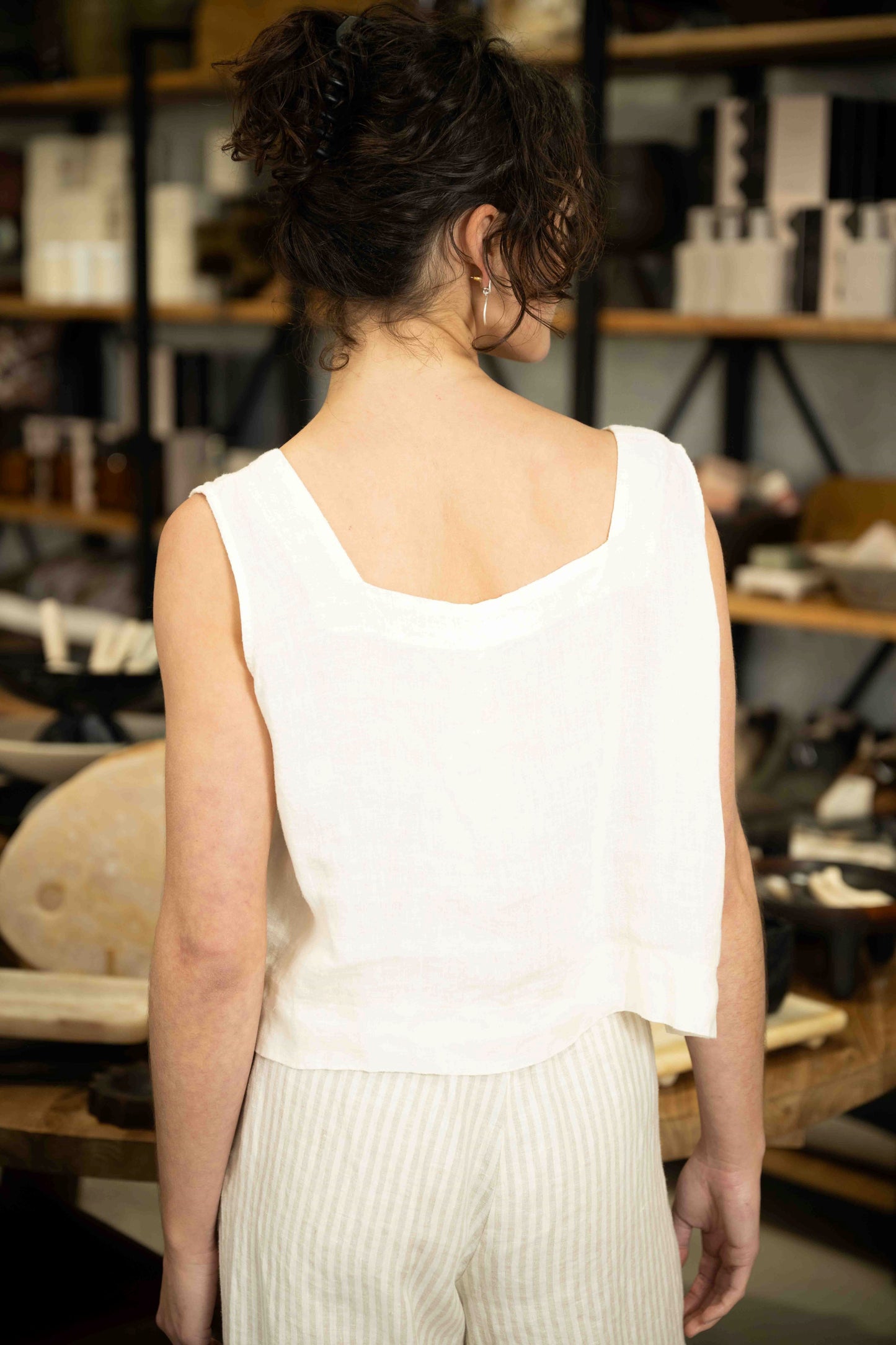 Surfers Square Crop Top | Latte
