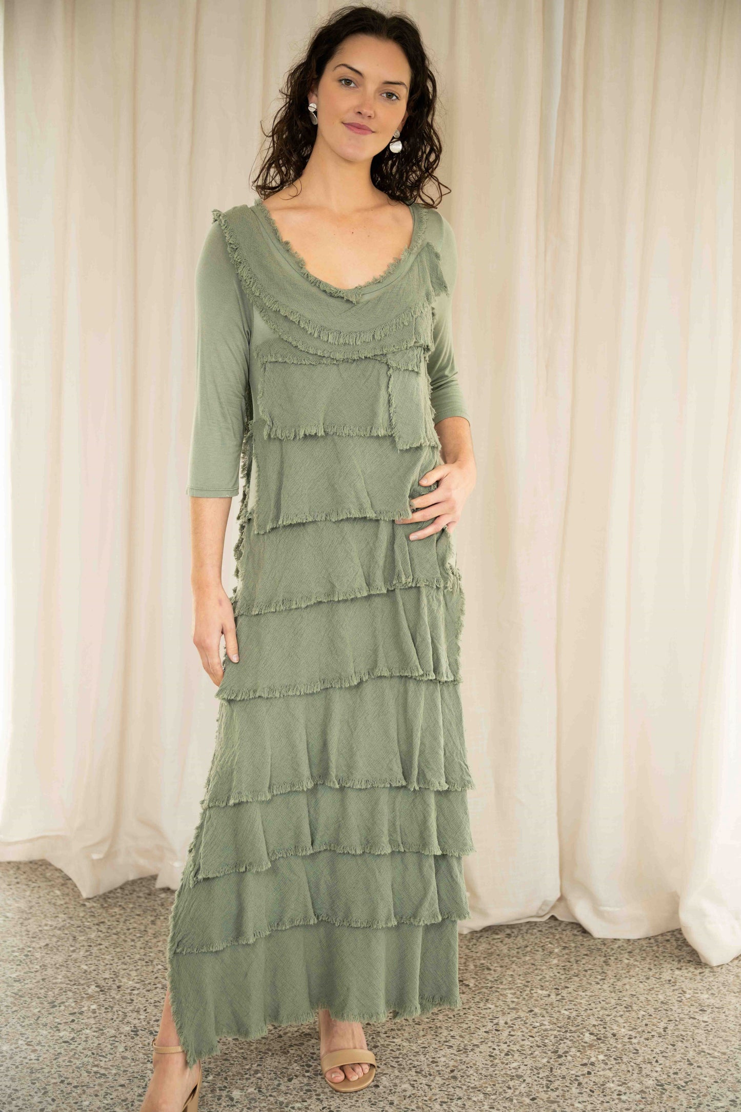 Rubi Layered Dress | Khaki