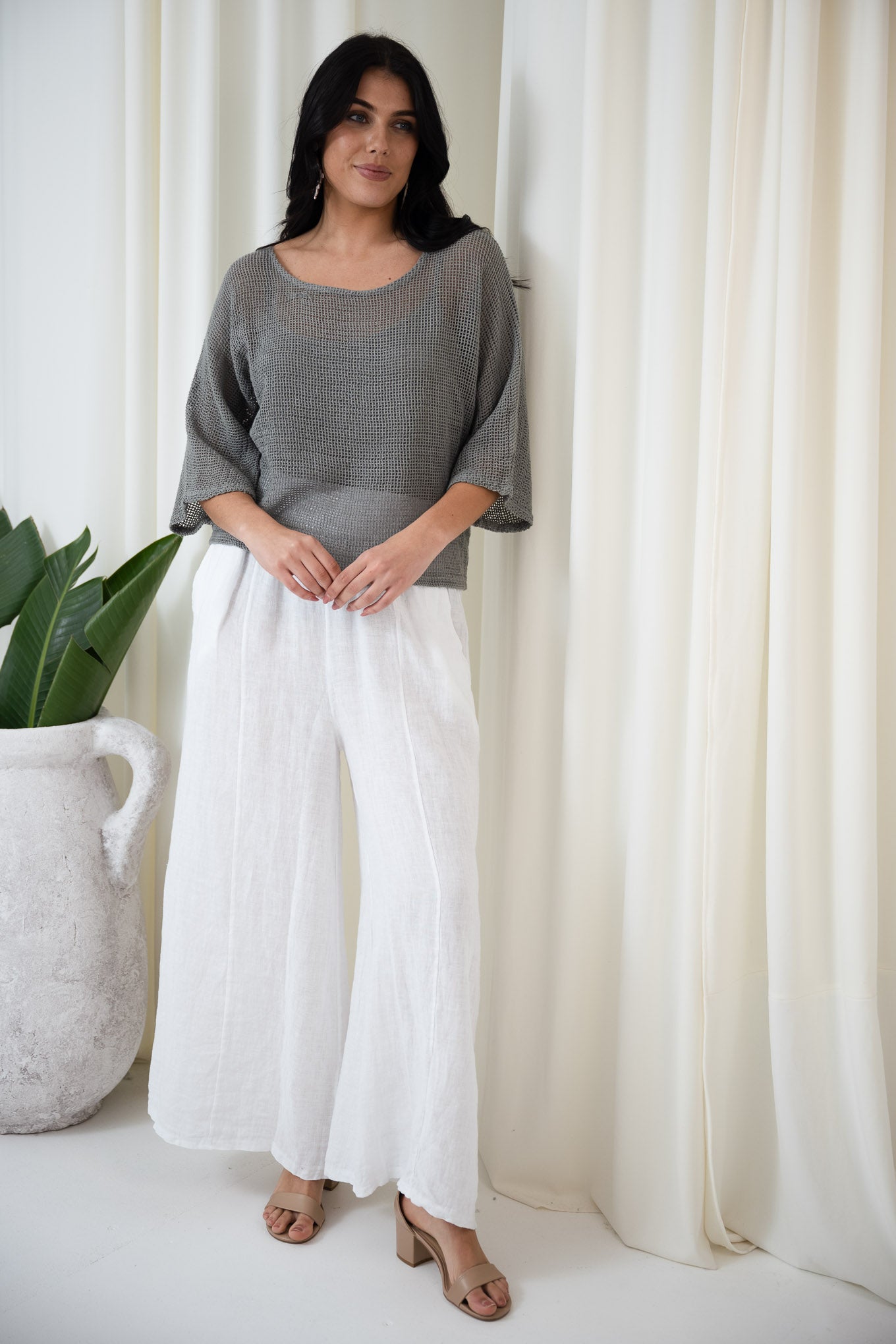 Portofino Mesh Top Set | Grey