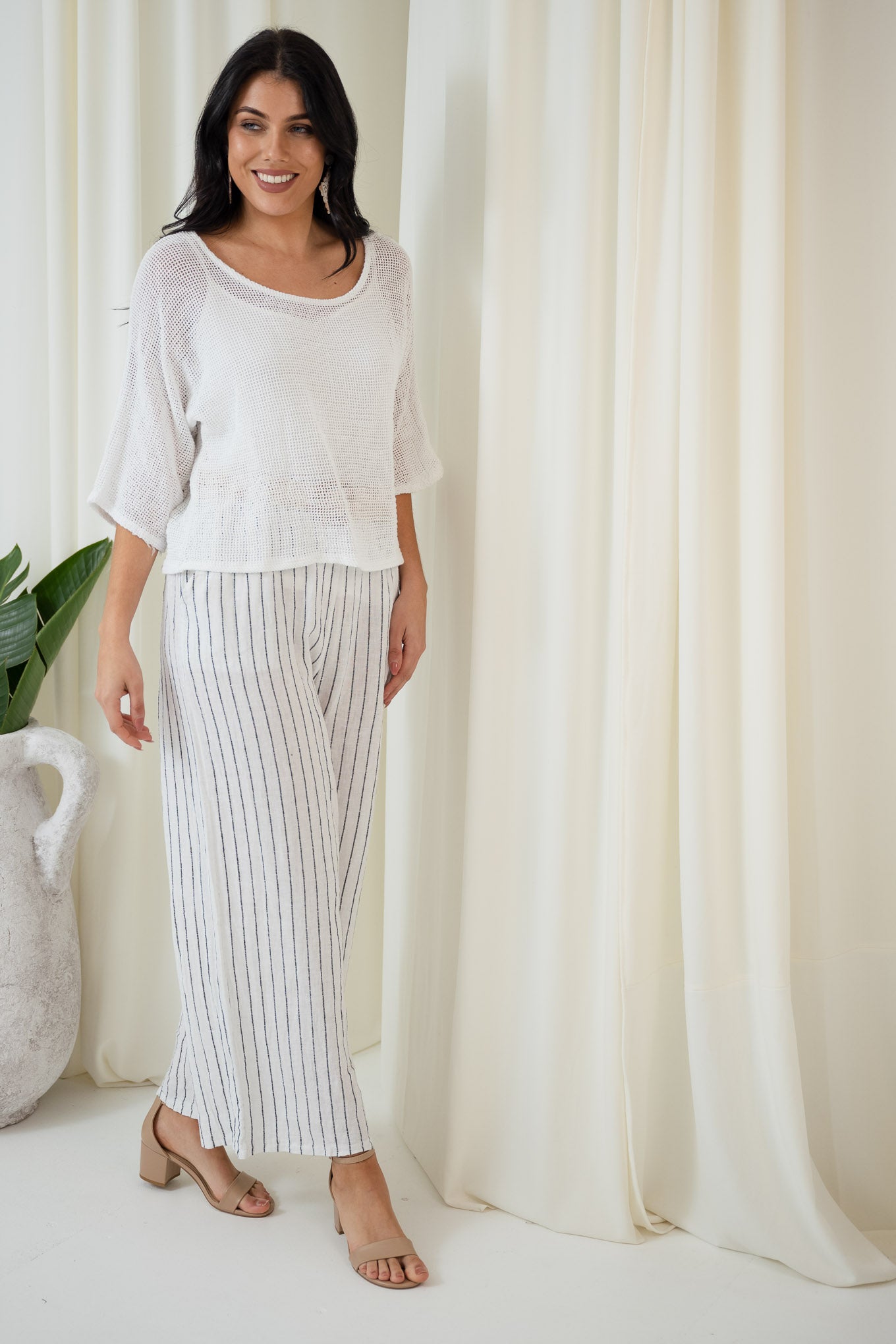 Portofino Mesh Top Set | White