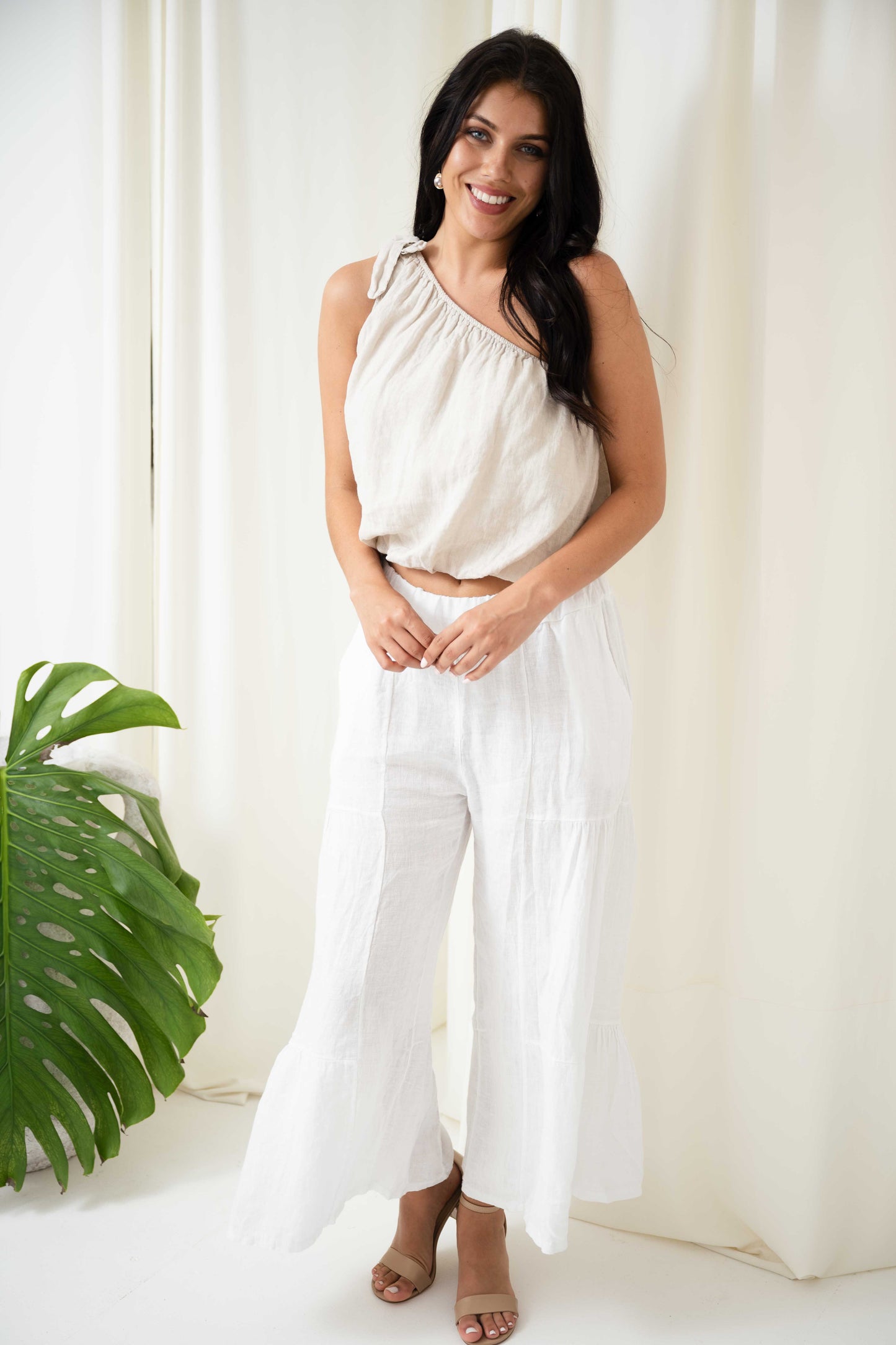Puccanti Tiered Pants | White