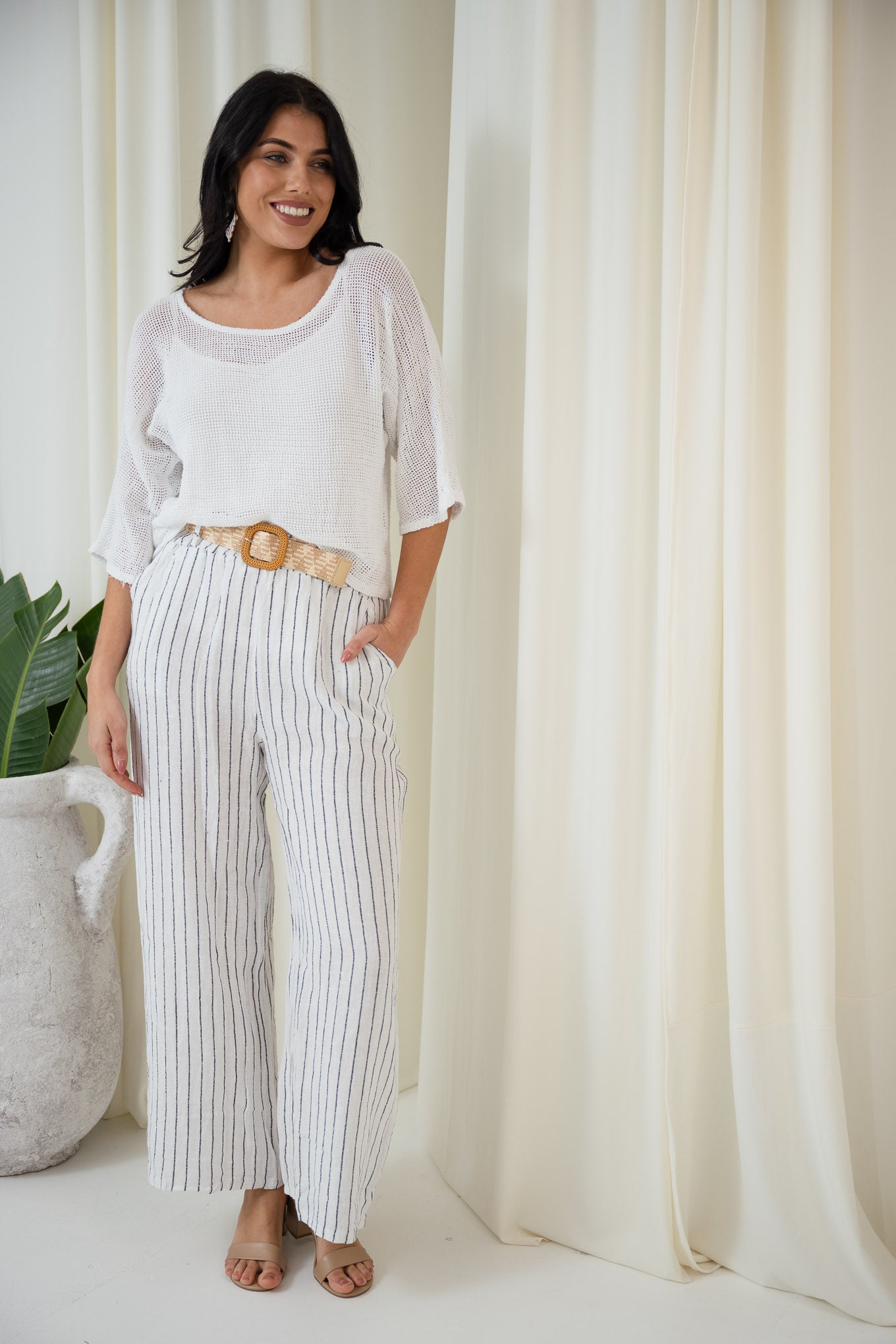 Salvatore Pants With Belt | White