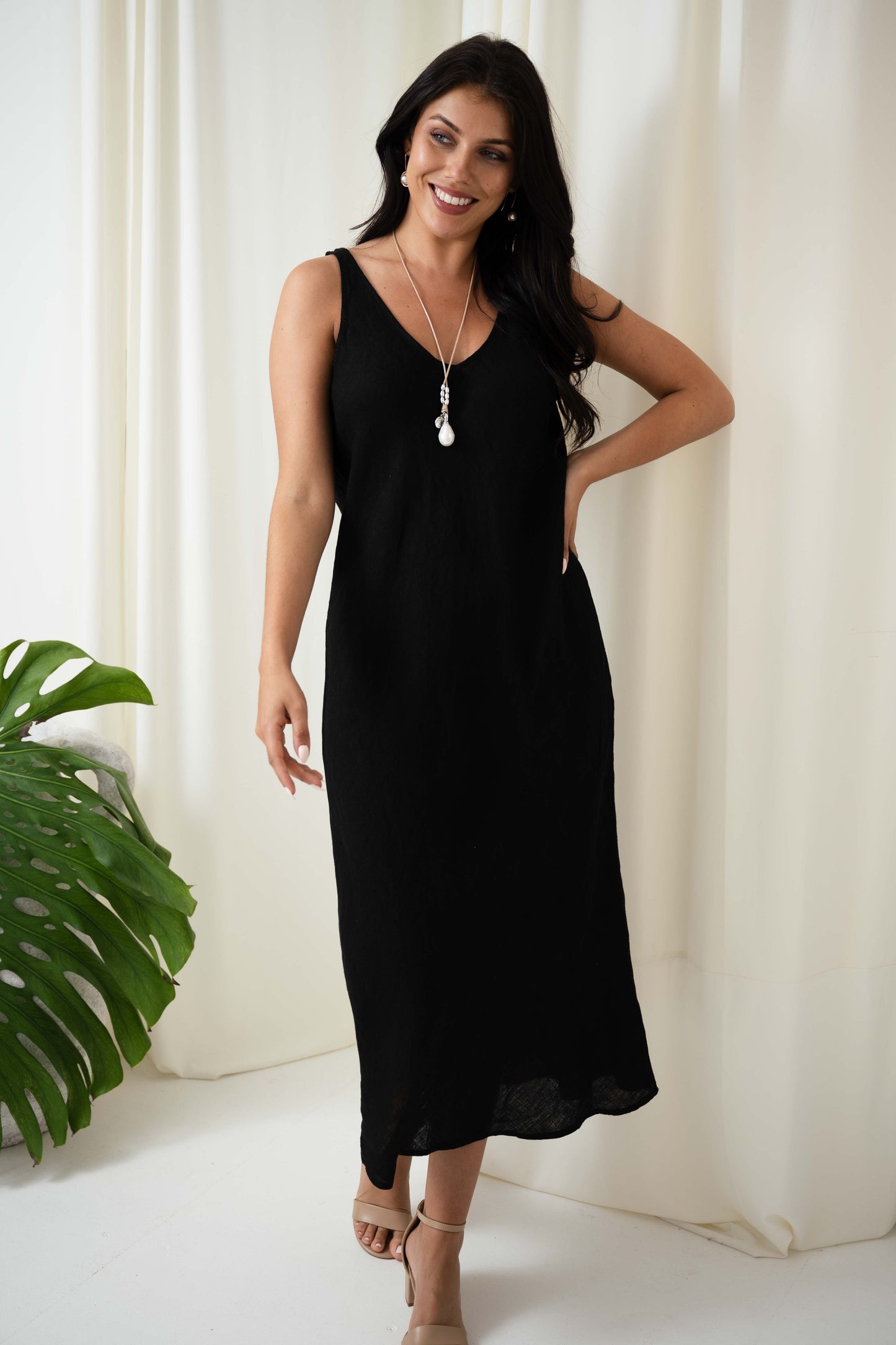 Sandra Bias Cut Dress | Black
