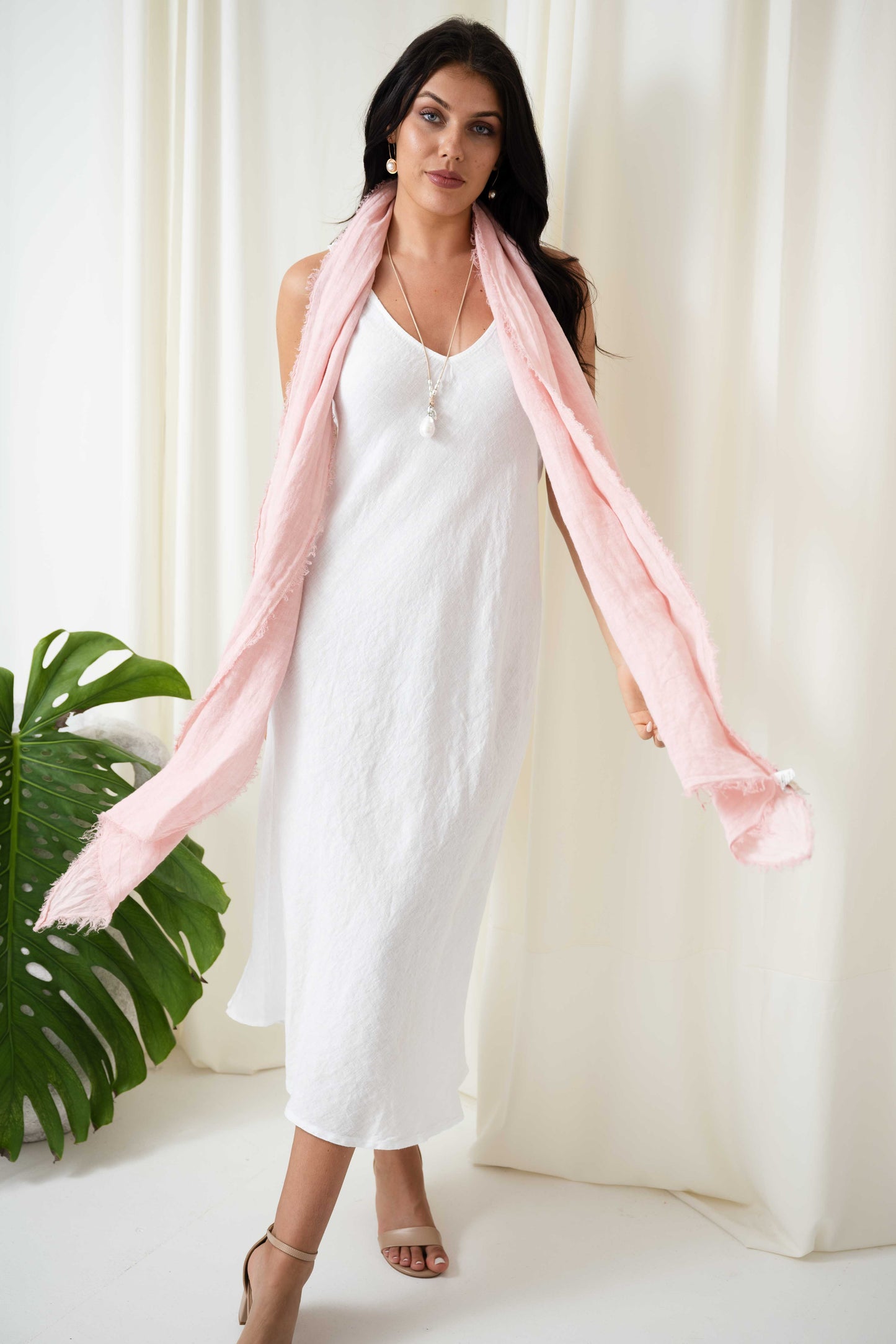 Sandra Bias Cut Dress | White