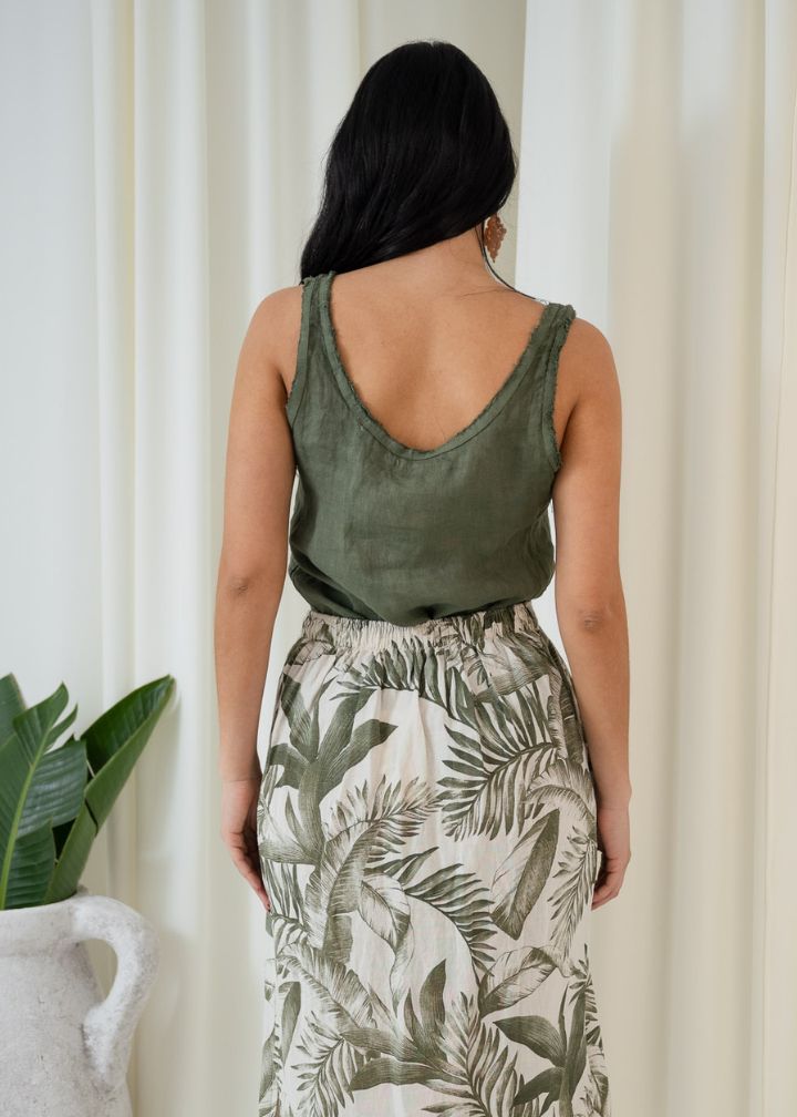 Raw Edge Cami | Khaki