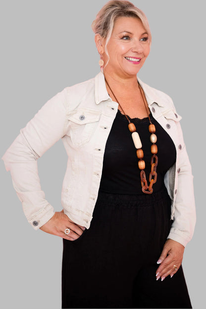 Denim Jacket | Beige