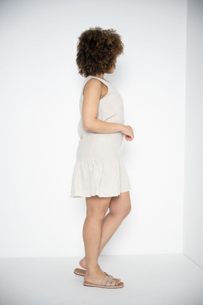 Salvatore Dress | Beige Stripe