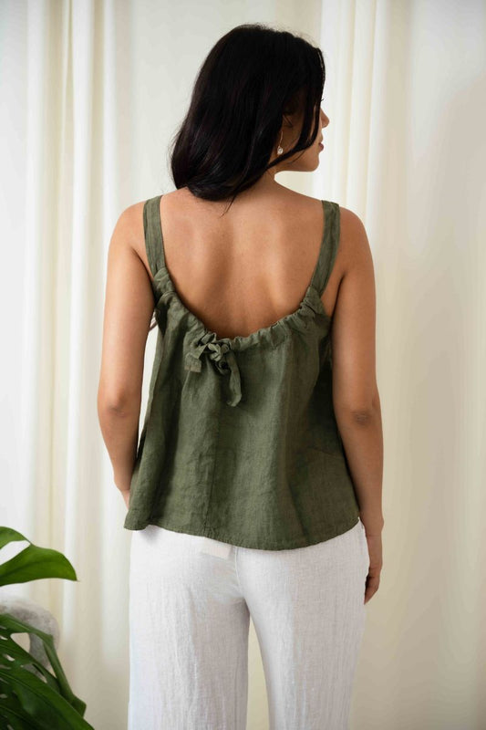 Oasis Tie Back Singlet | Khaki