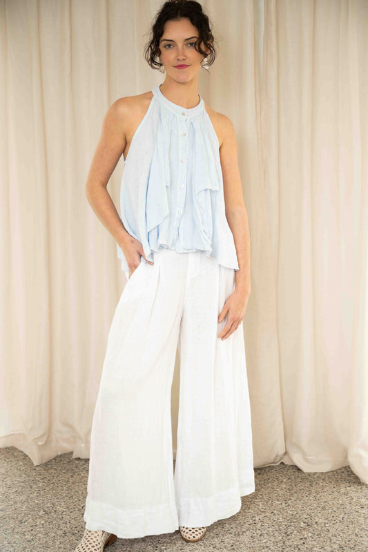 Polly Wide Leg Pant | White