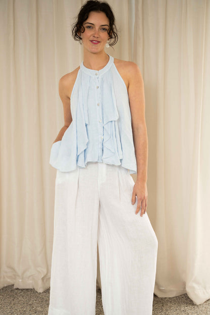 Polly Wide Leg Pant | White