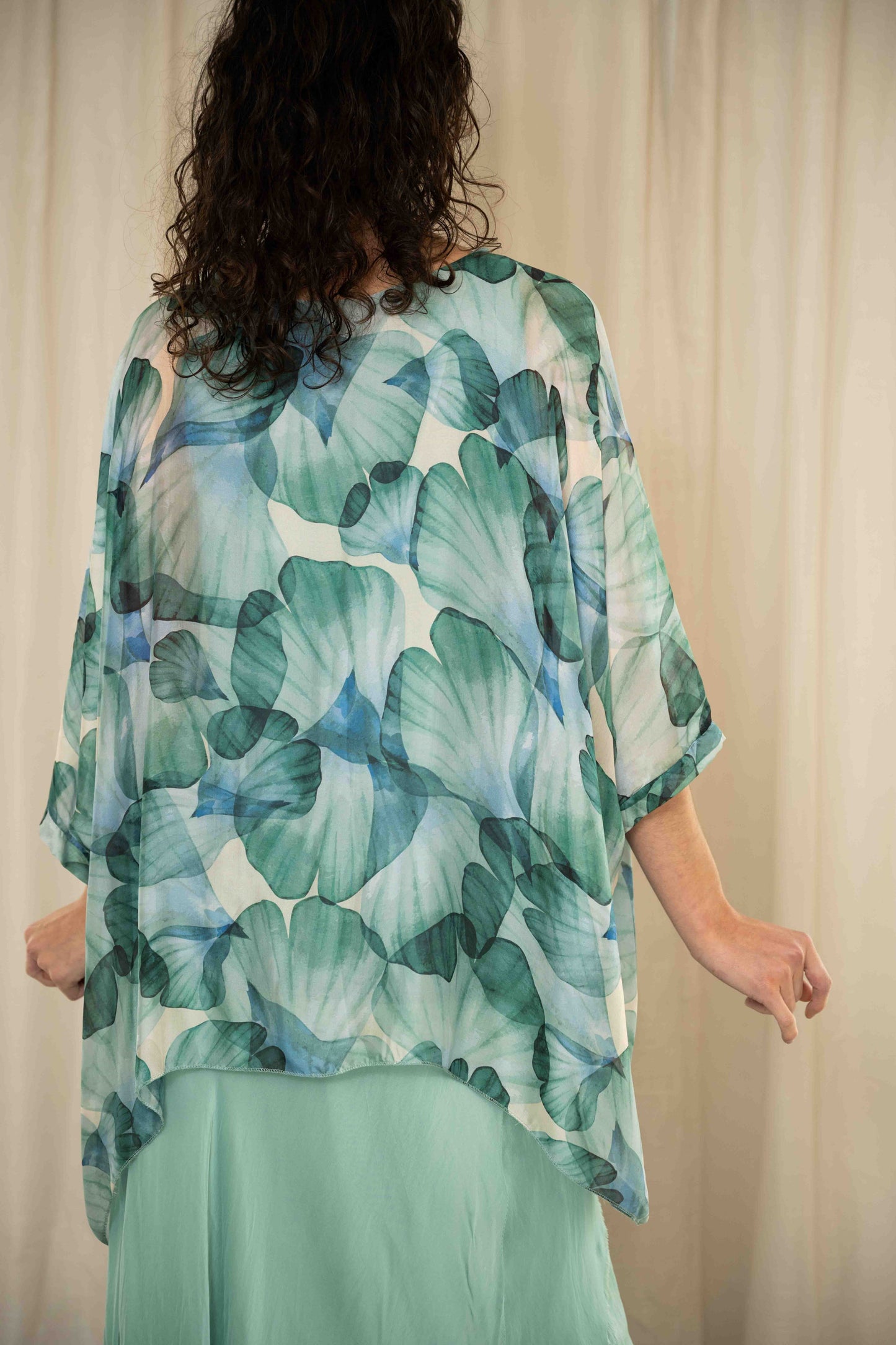 Everley Silk Top | Sea Green