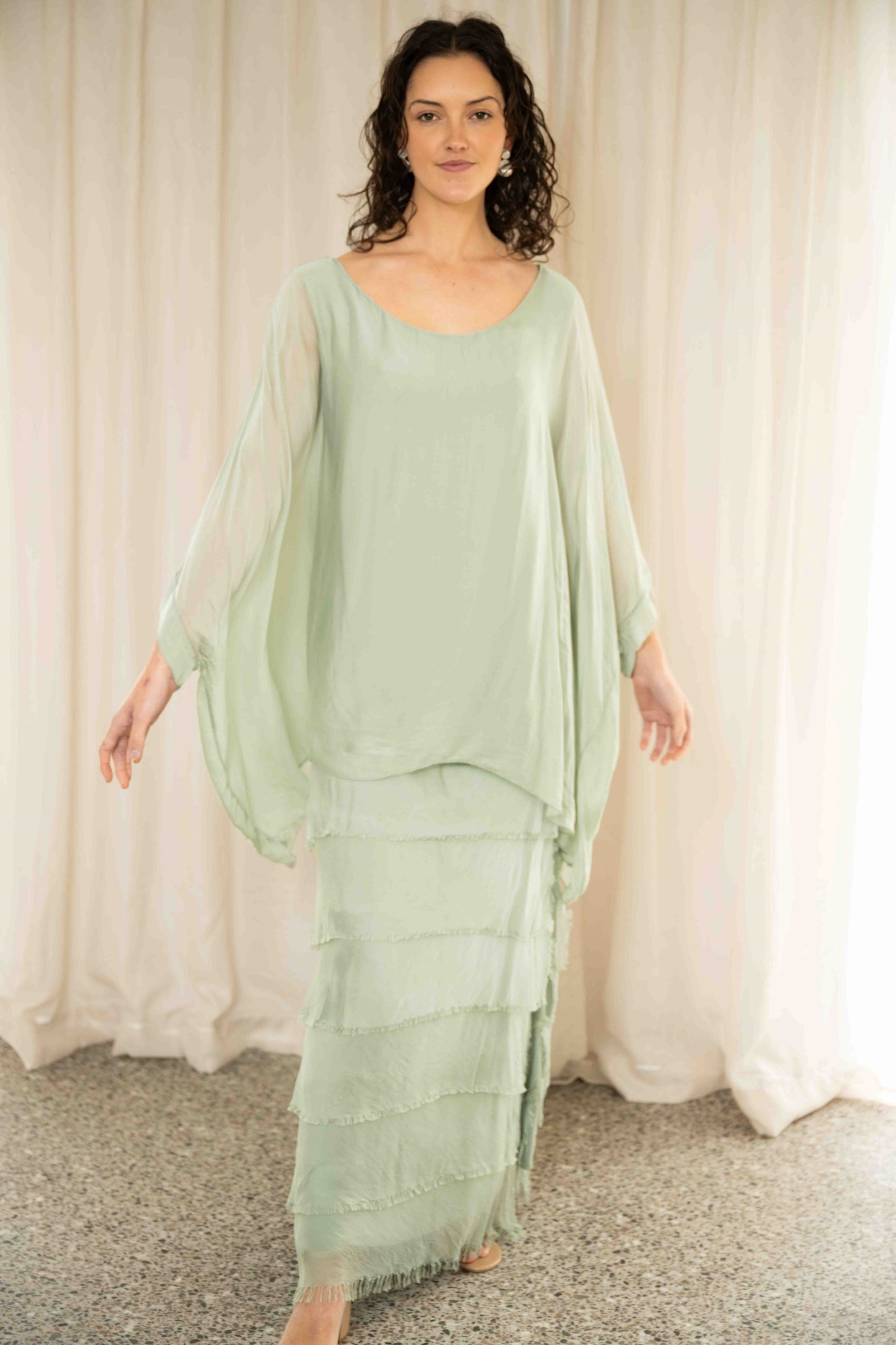 French Flow Top | Sage