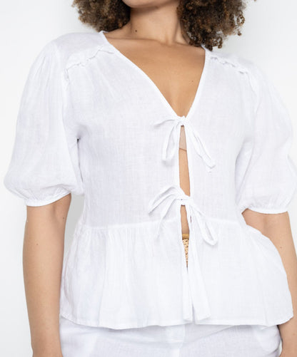 Katie Open Shirt | White