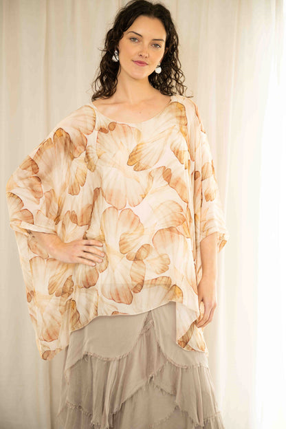 Everley Silk Top | Beige
