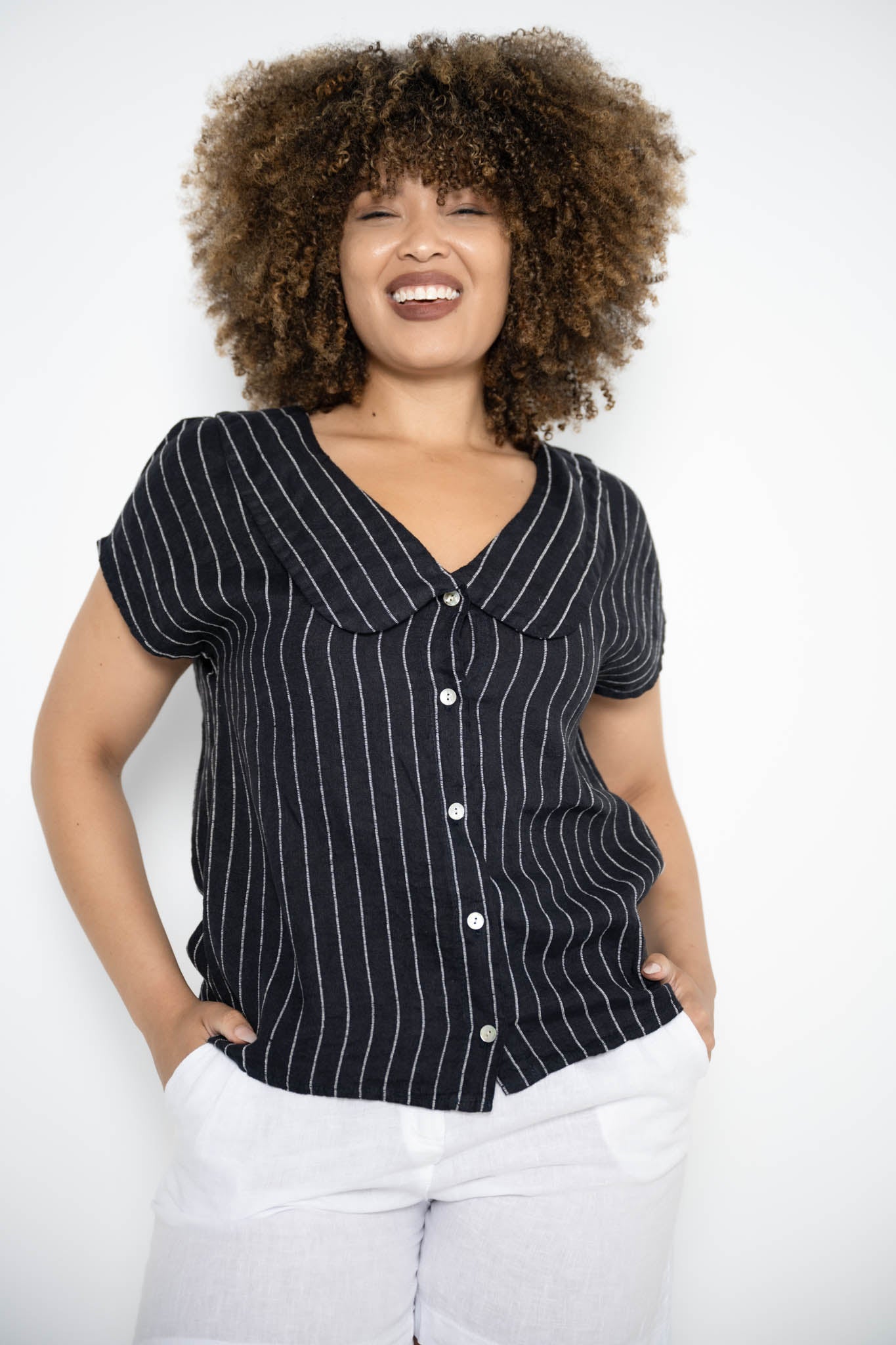 Spinola Top | Navy Stripe