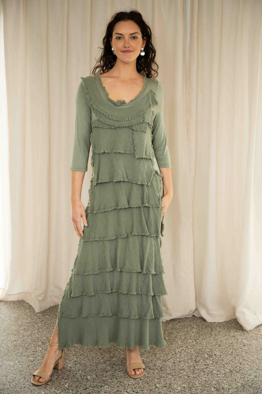 Rubi Layered Dress | Khaki