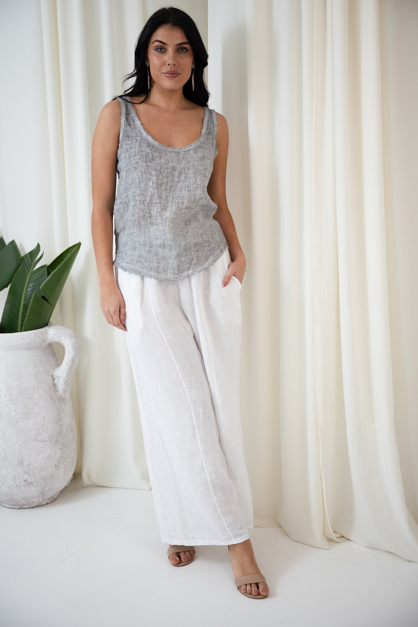 Raw Edge Linen Cami