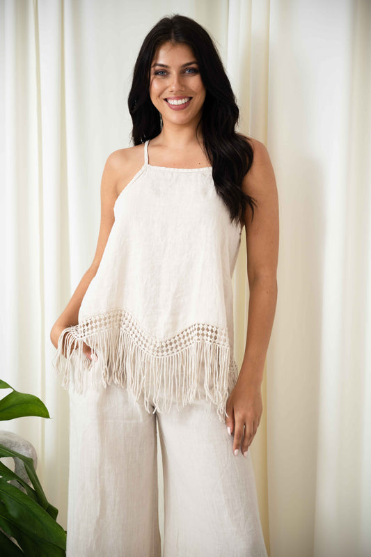 Tassel Top | Beige